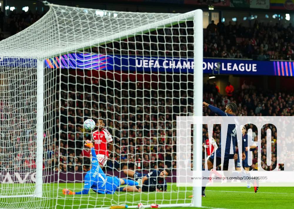 Jurrien Timber of Arsenal scores the opening goal Arsenal v Lille, UEFA Champions League, Football, Emirates Stadium, London, UK - 13 Oct 2026London Emirates Stadium United Kingdom