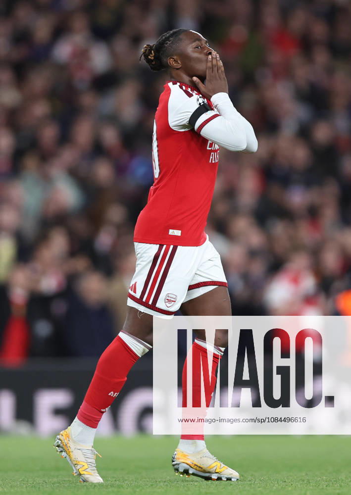London, England, 13th October 2026. Second goal scorer Eberechi Eze of Arsenal celebrates during the Arsenal vs LOSC Lille UEFA Champions League match at the Emirates Stadium, London. Picture credit should read: David Klein Sportimage . SPI_047_DK_Arsenal_Lille SPI-5065-0048