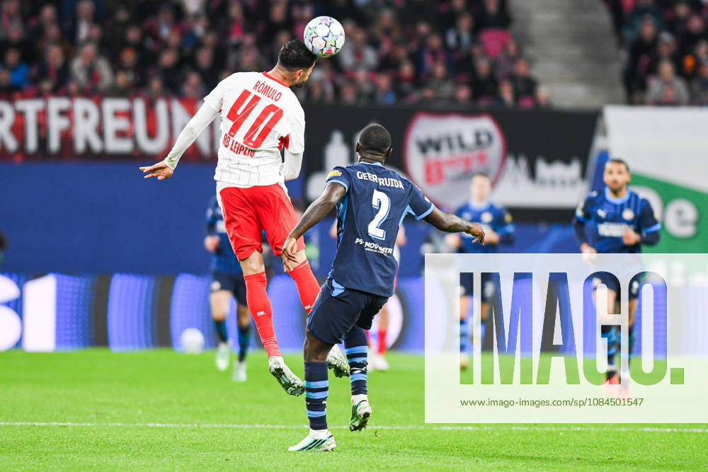 UEFA Champions League 2026 27 match between RB Leipzig and PSV Eindhoven at Red Bull Arena in Leipzig, Germany. Persons shown: RÃ mulo Cardoso Lutsharel Geertruida Photo: Antoni Dec Arena Akcji NEWSPIX.PL --- newspix.pl