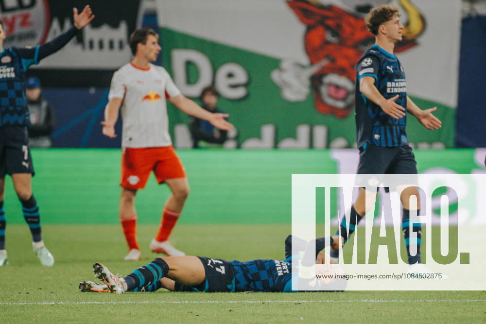 Champions League, Matchday 2, RB Leipzig vs. PSV Eindhoven, October 13, 2026, starting at 9:00 p.m., Leipzig, Red Bull Arena. In the photo: 17 Mauro Junior. Champions League, Matchday 2, RB Leipzig vs. PSV Eindhoven, Leipzig, Saxony, Germany