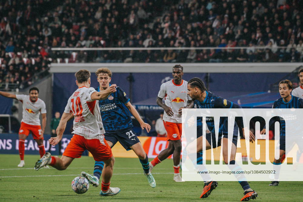 Champions League, Matchday 2, RB Leipzig vs. PSV Eindhoven, October 13, 2026, starting at 9:00 p.m., Leipzig, Red Bull Arena. Pictured: Brajan Gruda. Champions League, Matchday 2, RB Leipzig vs. PSV Eindhoven, Leipzig, Saxony, Germany