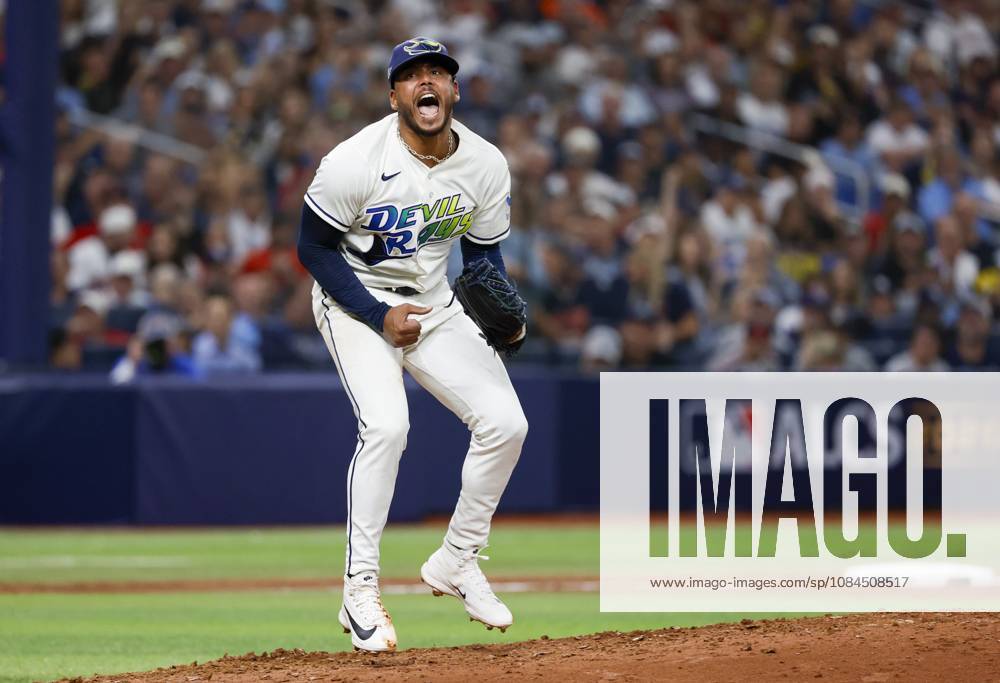 Tampa Bay Rays pitcher FREDDY PERALTA (51) reacts during the sixth inning of Game 2 of the American League Championship Series between the Tampa Bay Rays and the Cleveland Guardians on Tuesday, Oct. 13, 2026, at Tropicana Field in St. Petersburg. Rays won Game 2: 3:1. MLB, Baseball Herren, USA 2026: Tampa Bay Rays 3:1 Cleveland Guardians - ZUMAs70_ 20261013_zan_s70_100