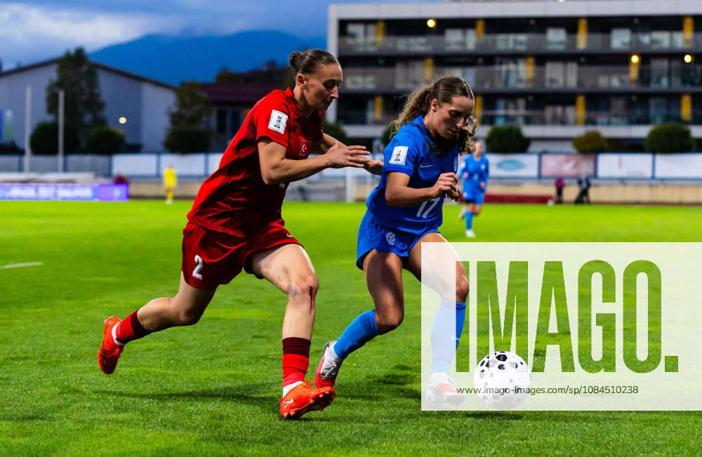 SOCCER - FIFA World Cup, WM, Weltmeisterschaft, Fussball - Women s Qualifiers - Slovenia vs. Turkey Photo by IPA ABACAPRESS.COM89666614 - Meryem Kocukbirinci of Turkey (TUR) vs. Izabela Krizaj of Slovenia (SLO) during a soccer match between Slovenia (SLO) and Turkey (TUR) in Round 1 of the Playoffs of the 2027 FIFA Women s European Qualifiers at Domzale Stadium, Domžale, Slovenia, on October 13, 2026. Photo by Nik Moder Moder Photo Agency during the Women’s Qualifiers—Slovenia vs. Turkey, a FIFA World Cup match on October 13, 2026