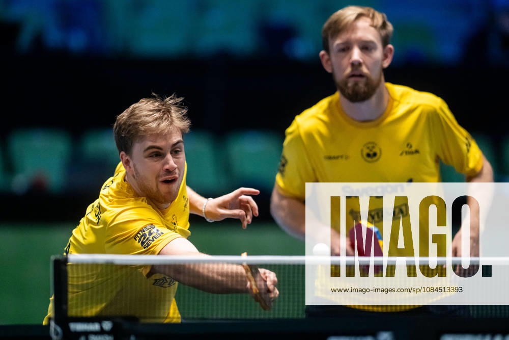 Truls Möregardh and Elias Ranefur of Sweden on Day 4 of the European Table Tennis Championships on October 14, 2026 in Ljubljana. Photo by Martin Metelko, BILDBYRÅN COP 362 ME0001 table tennis pingis 2026 European Table Tennis Championship table tennis EM EM 4 bbeng