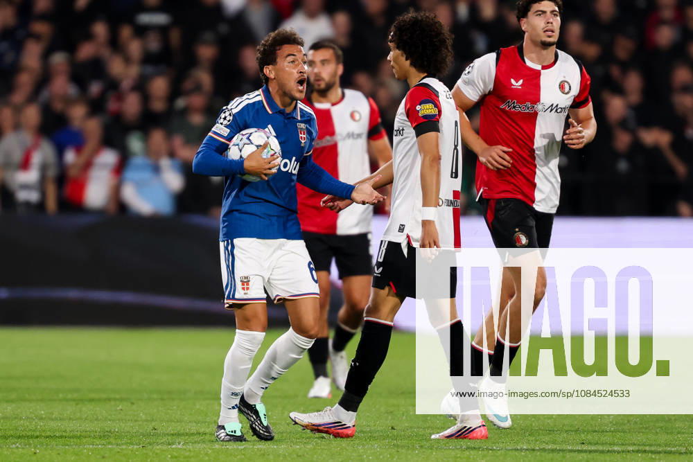 2026-10-14 Feyenoord v Como - UEFA Champions League, league phase, matchday 2 ROTTERDAM, NETHERLANDS - OCTOBER 14: Luis Milla of Como gestures during the UEFA Champions League, league phase, matchday 2 match between Feyenoord and Como at Stadion Feijenoord on October 14, 2026 in Rotterdam, Netherlands. Rotterdam Stadion Feijenoord Netherlands Content not available for redistribution in The Netherlands directly or indirectly through any third parties.