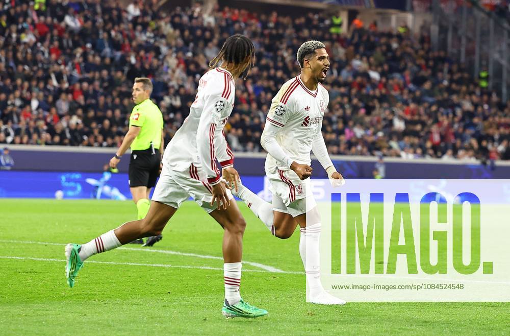 Ronald Araujo of Liverpool celebrates scoring the opening goal LASK v Liverpool, UEFA Champions League, Football, Raiffeisen Arena, Linz, Austria - 14 Oct 2026Linz Raiffeisen Arena Austria