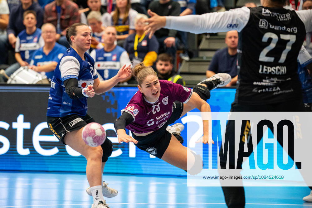 HSG Blomberg Lippe (GER) vs. HC Leipzig (GER), Handball, Women s Handball Bundesliga 1, Matchday 6, 2026–2027 Season, Blomberg, October 14, 2026—Marlene Tucholke of HC Leipzig scored 23 goals in the match at the Blomberg Synflex Arena on Ulmenallee, Germany