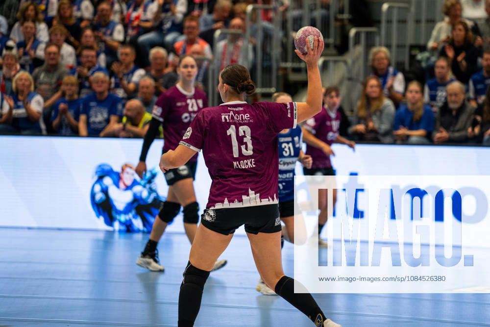 HSG Blomberg Lippe (GER) vs. HC Leipzig (GER), Handball, Women s Handball Bundesliga 1, Matchday 6, 2026–2027 Season, Blomberg, October 14, 2026—Laura Sophie Klocke of HC Leipzig, No. 13, during a play-up at the Blomberg Synflex Arena on Ulmenallee, Germany