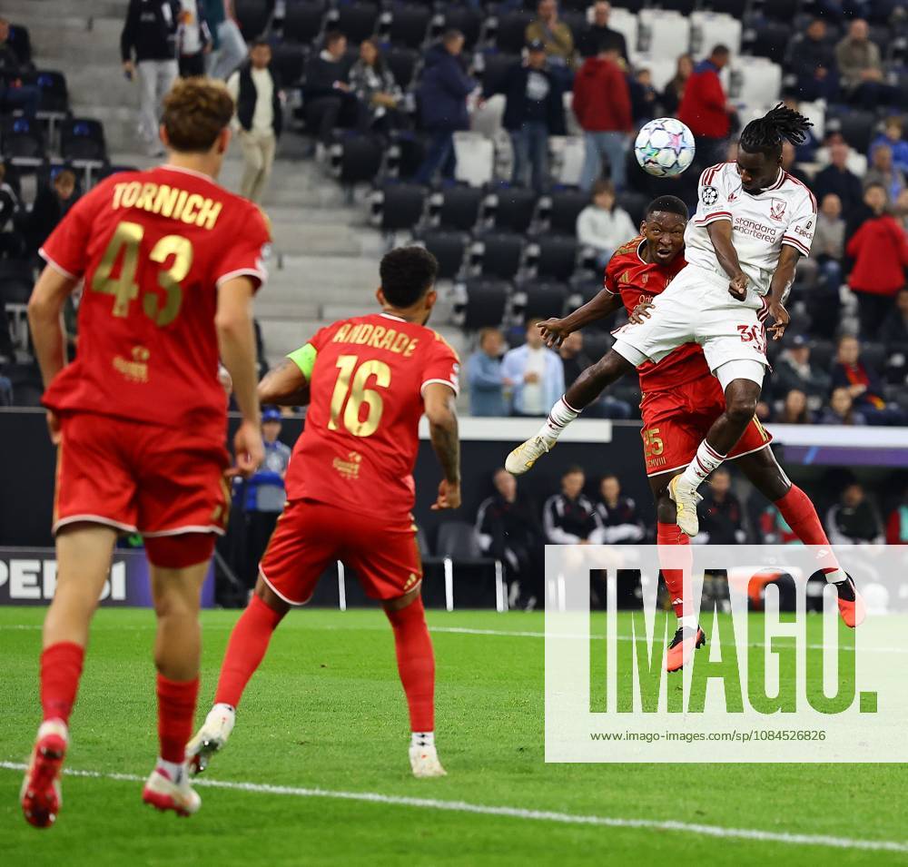 Jeremie Frimpong of Liverpool scores their sides fourth goal LASK v Liverpool, UEFA Champions League, Football, Raiffeisen Arena, Linz, Austria - 14 Oct 2026Linz Raiffeisen Arena Austria