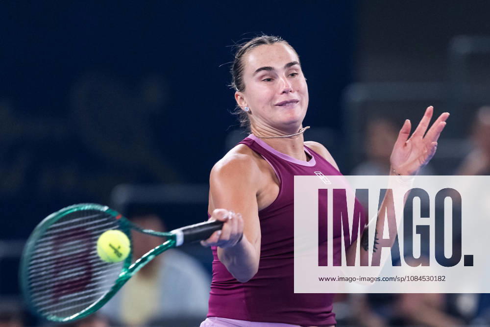 Aryna Sabalenka of Belarus plays against Ann Li of USA ( not in view) during the Wuhan Open final match at the Optics Valley International Tennis Center. Ann li defeated Aryna Sabalenka with a score of 3-6, 6-4, 7-6. Wuhan China - ZUMAs197 20261014_aaa_s197_213
