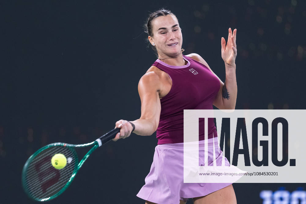 Aryna Sabalenka of Belarus plays against Ann Li of USA ( not in view) during the Wuhan Open final match at the Optics Valley International Tennis Center. Ann li defeated Aryna Sabalenka with a score of 3-6, 6-4, 7-6. Wuhan China - ZUMAs197 20261014_aaa_s197_211