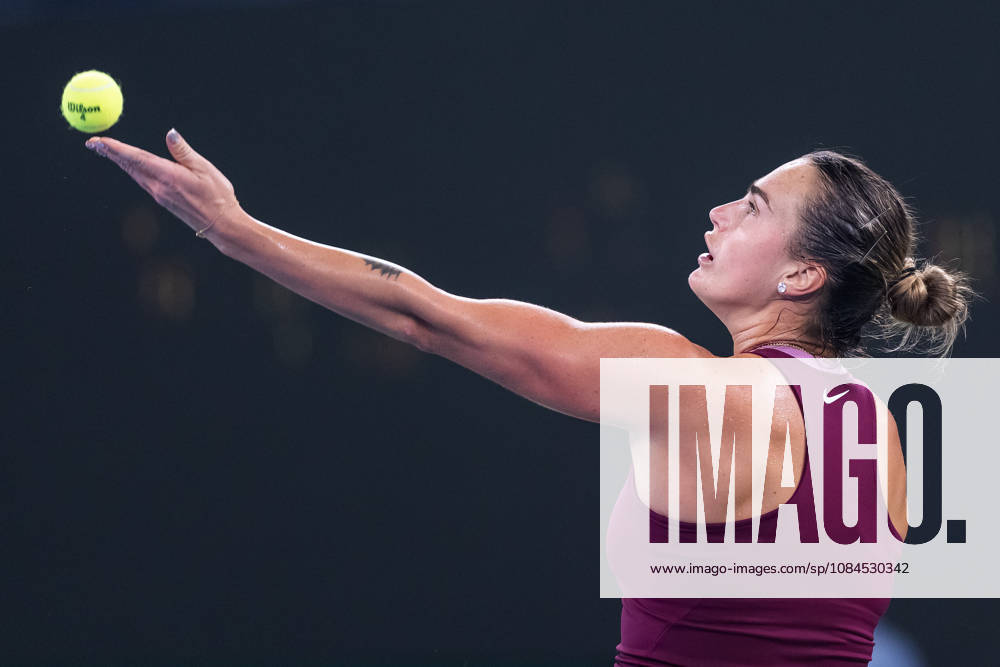 Aryna Sabalenka of Belarus plays against Ann Li of USA ( not in view) during the Wuhan Open final match at the Optics Valley International Tennis Center. Ann li defeated Aryna Sabalenka with a score of 3-6, 6-4, 7-6. Wuhan China - ZUMAs197 20261014_aaa_s197_219