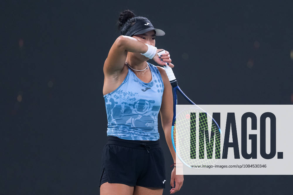 Ann Li of USA plays against with Aryna Sabalenka of Belarus ( not in view) during the Wuhan Open final match at the Optics Valley International Tennis Center. Ann li defeated Aryna Sabalenka with a score of 3-6, 6-4, 7-6. Wuhan China - ZUMAs197 20261014_aaa_s197_220