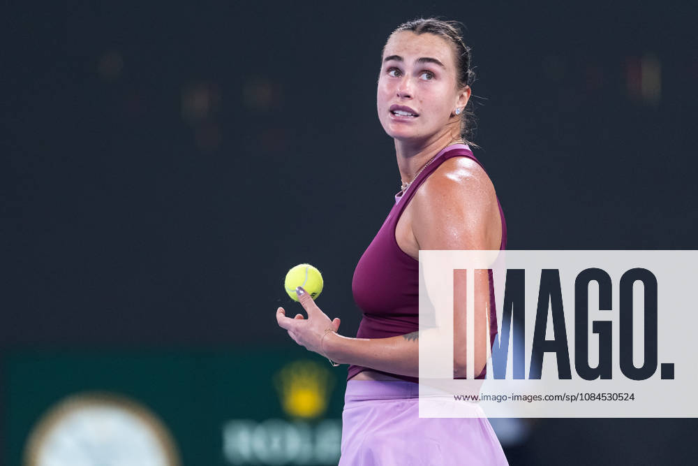 Aryna Sabalenka of Belarus plays against Ann Li of USA ( not in view) during the Wuhan Open final match at the Optics Valley International Tennis Center. Ann li defeated Aryna Sabalenka with a score of 3-6, 6-4, 7-6. Wuhan China - ZUMAs197 20261014_aaa_s197_224