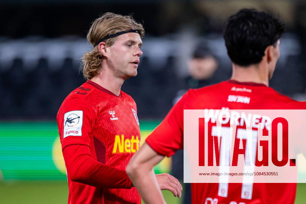 John Posselt of SSV Jahn Regensburg, 20, reacts with disappointment after the 2–2 draw. GER, SC Verl vs. SSV Jahn Regensburg, soccer, 3rd Division, Matchday 9, 2026–2027 season, October 14, 2026 DFL regulations prohibit any use of photographs as image sequences and or quasi-video GER, SC Verl vs. SSV Jahn Regensburg, soccer, 3. Liga, Matchday 9, 2026–2027 season, October 14, 2026, Verl