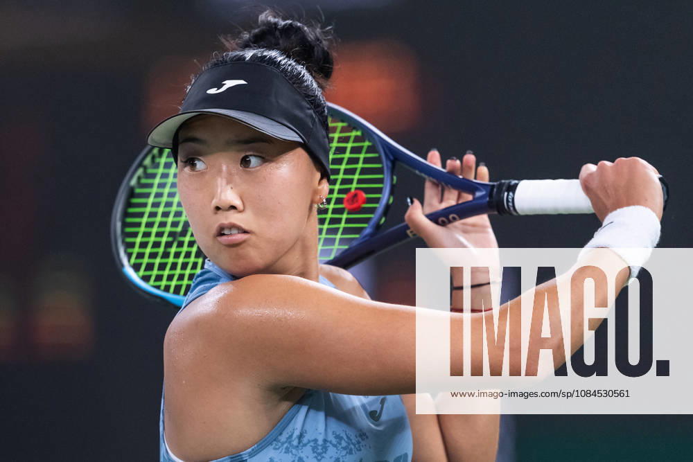 Ann Li of USA plays against with Aryna Sabalenka of Belarus ( not in view) during the Wuhan Open final match at the Optics Valley International Tennis Center. Ann li defeated Aryna Sabalenka with a score of 3-6, 6-4, 7-6. Wuhan China - ZUMAs197 20261014_aaa_s197_228