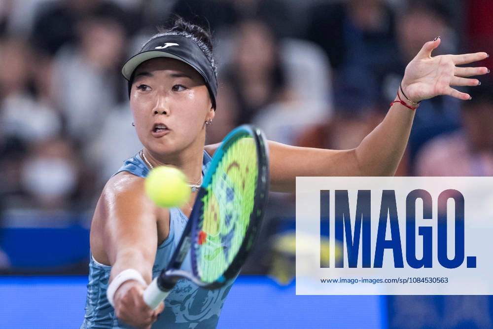Ann Li of USA plays against with Aryna Sabalenka of Belarus ( not in view) during the Wuhan Open final match at the Optics Valley International Tennis Center. Ann li defeated Aryna Sabalenka with a score of 3-6, 6-4, 7-6. Wuhan China - ZUMAs197 20261014_aaa_s197_230