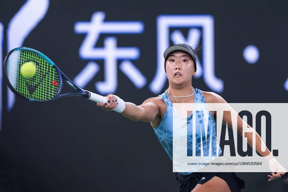 Ann Li of USA plays against with Aryna Sabalenka of Belarus ( not in view) during the Wuhan Open final match at the Optics Valley International Tennis Center. Ann li defeated Aryna Sabalenka with a score of 3-6, 6-4, 7-6. Wuhan China - ZUMAs197 20261014_aaa_s197_231