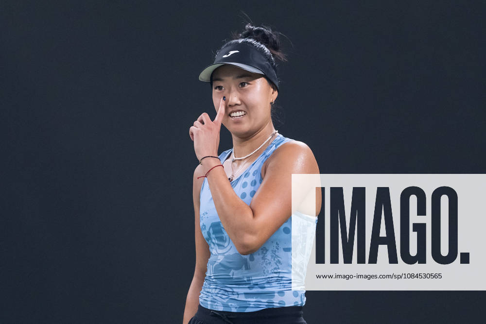 Ann Li of USA plays against with Aryna Sabalenka of Belarus ( not in view) during the Wuhan Open final match at the Optics Valley International Tennis Center. Ann li defeated Aryna Sabalenka with a score of 3-6, 6-4, 7-6. Wuhan China - ZUMAs197 20261014_aaa_s197_232