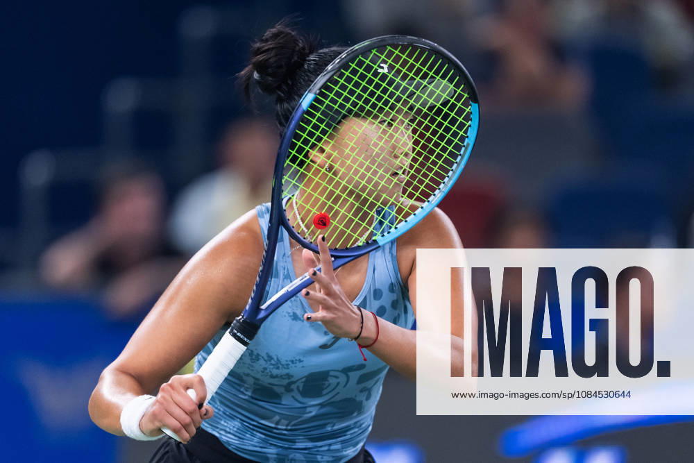 Ann Li of USA plays against with Aryna Sabalenka of Belarus ( not in view) during the Wuhan Open final match at the Optics Valley International Tennis Center. Ann li defeated Aryna Sabalenka with a score of 3-6, 6-4, 7-6. Wuhan China - ZUMAs197 20261014_aaa_s197_238