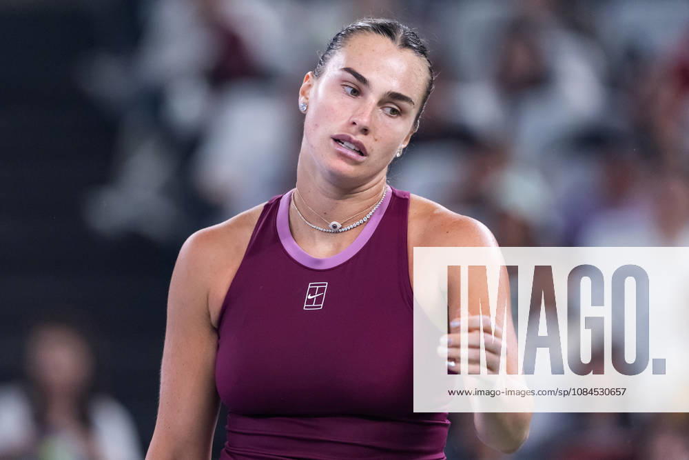 Aryna Sabalenka of Belarus plays against Ann Li of USA ( not in view) during the Wuhan Open final match at the Optics Valley International Tennis Center. Ann li defeated Aryna Sabalenka with a score of 3-6, 6-4, 7-6. Wuhan China - ZUMAs197 20261014_aaa_s197_245