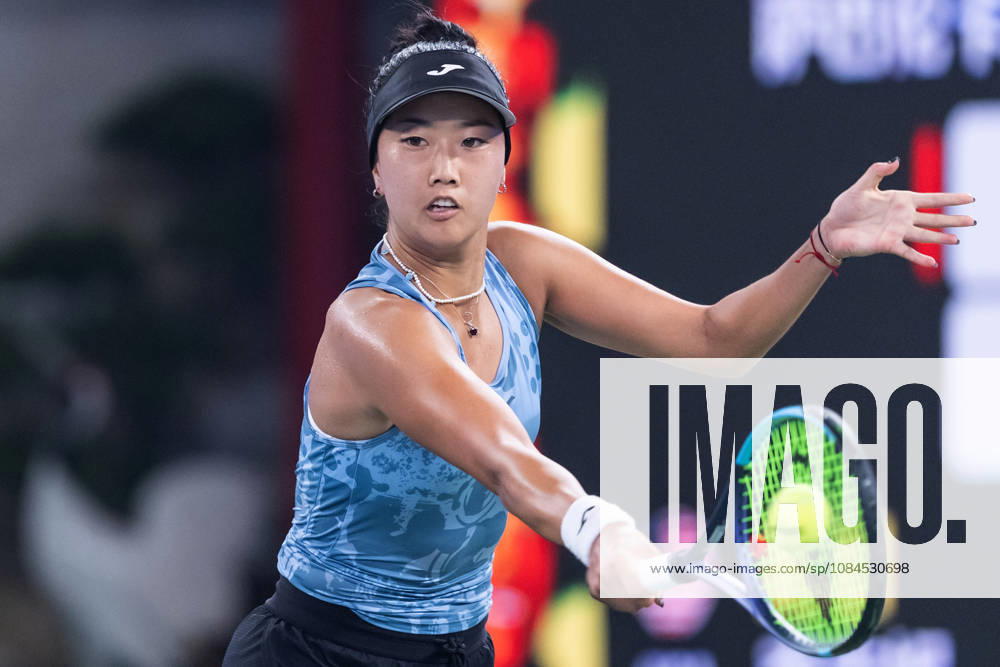 Ann Li of USA plays against with Aryna Sabalenka of Belarus ( not in view) during the Wuhan Open final match at the Optics Valley International Tennis Center. Ann li defeated Aryna Sabalenka with a score of 3-6, 6-4, 7-6. Wuhan China - ZUMAs197 20261014_aaa_s197_246