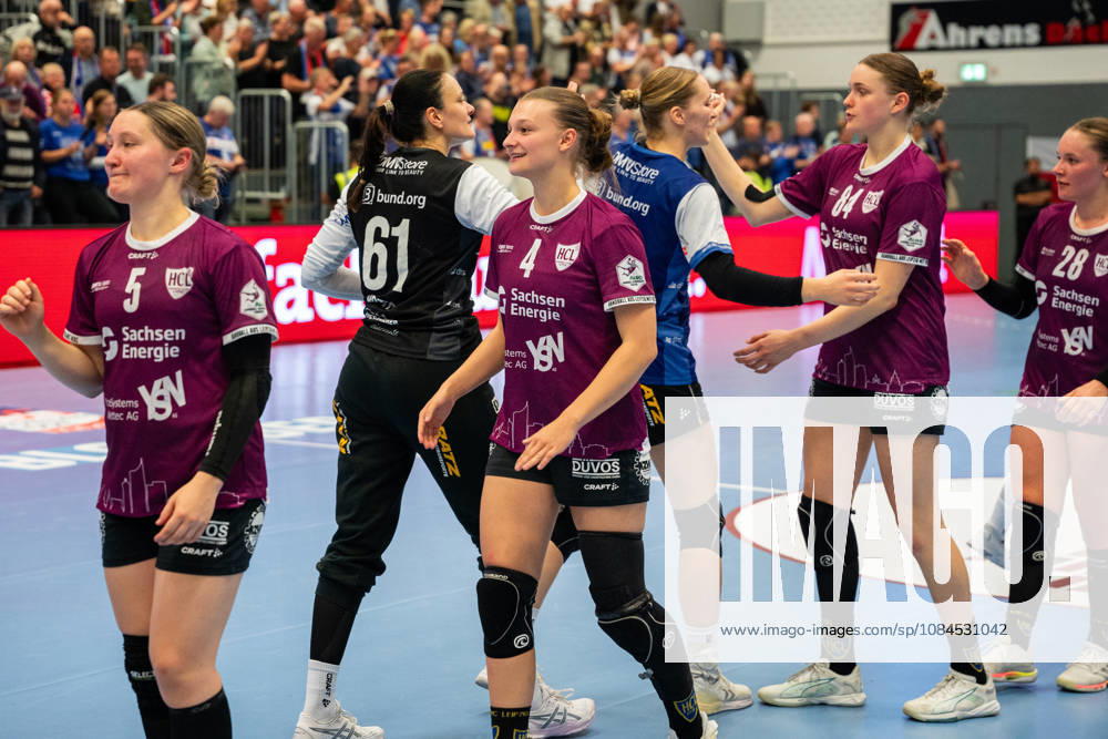 HSG Blomberg Lippe GER vs. HC Leipzig GER, Handball, Women s Handball Bundesliga 1, Matchday 6, 2026–2027 Season, Blomberg, Oct. 14, 2026—Jana Walther of HC Leipzig, 04, following the loss to HSG Blomberg Lippe GER at the Blomberg Synflex Arena on Ulmenallee, Germany