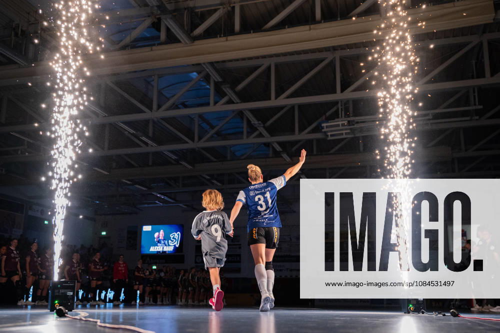 HSG Blomberg Lippe GER vs. HC Leipzig GER, Handball, Women s Handball Bundesliga 1, Matchday 6, 2026–2027 Season, Blomberg, October 14, 2026: Alexia Hauf of HSG Blomberg Lippe, age 31, during the warm-up at the Blomberg Synflex Arena on Ulmenallee, Germany