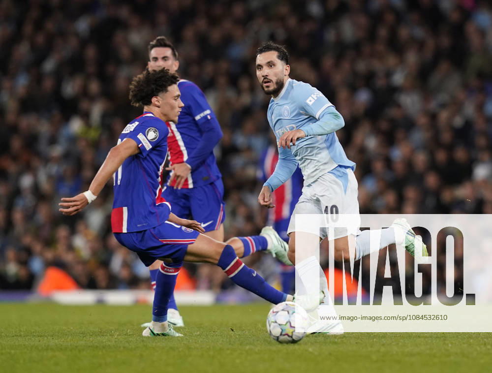 Manchester, England, 14th October 2026. Rayan Cherki of Manchester City in action during the Manchester City vs Paris Saint Germain UEFA Champions League match at the Etihad Stadium, Manchester. Picture credit should read: Andrew Yates Sportimage . SPI_035_AY_Man_City_PSG SPI-5069-0035