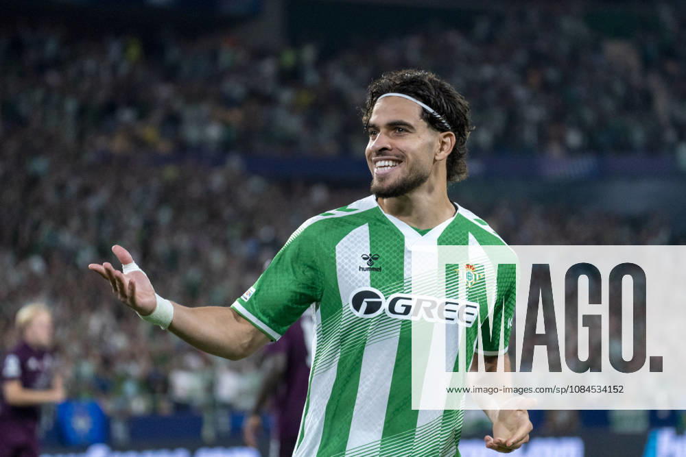 Abde Ezzalzouli (N10) celebrating Real Betis first goal during the UEFA Champions League match between Betis and FC Porto at La Cartuja Stadium on the 14th of October, 2026 in Sevilla, Spain