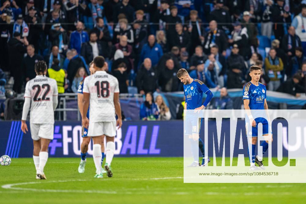 Disappointed Sk Slovan Bratislava players during UEFA Champions league match , SK Slovan Bratislava - VFB Stuttgart , 14. october 2026, Tehelne pole Stadium, Bratislava, Slovakia