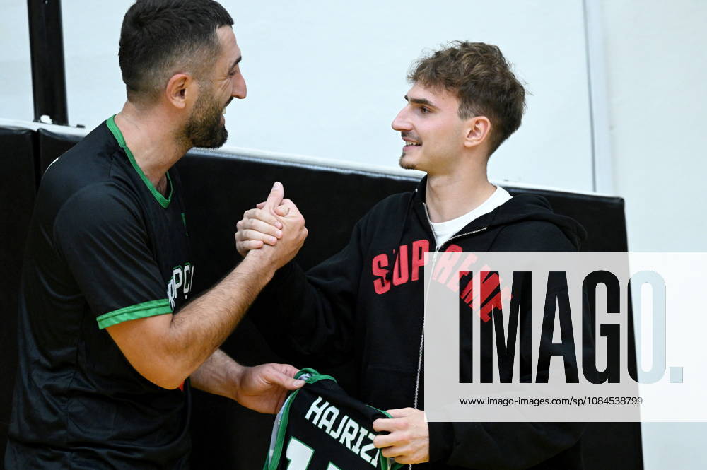 Croatia, Split, 14.10.2026. KK Split basketball hall. Basketball match FIBA ??Europe Cup, KK Split - BC Trepca. In the photo: Adrion Pajaziti and Drilon Hajrizija. Photo: Tom Dubravec CROPIX Split CROATIA