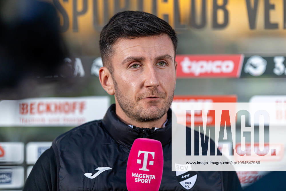 Interview with Head Coach Orest Shala on Magenta Sport GER, SC Verl vs. SSV Jahn Regensburg, Soccer, 3rd Division, Matchday 9, 2026–2027 Season, October 14, 2026 DFL regulations prohibit the use of photographs as image sequences and or quasi-video GER, SC Verl vs. SSV Jahn Regensburg, Soccer, 3rd League, Matchday 9, 2026–2027 season, October 14, 2026, Verl