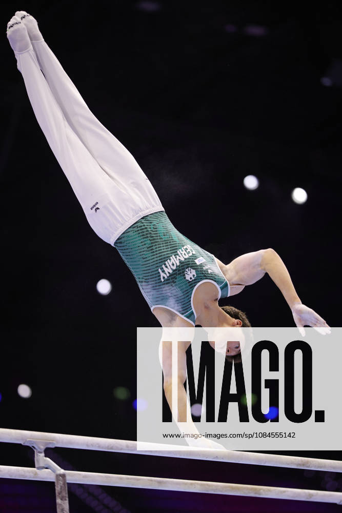 Radomyr Stelmakh, GER, during podium practice at the 2026 World Championships in Rotterdam on October 15, 2026