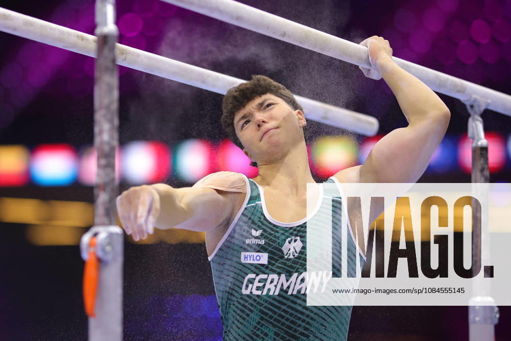 Radomyr Stelmakh, GER, during podium practice at the 2026 World Championships in Rotterdam on October 15, 2026