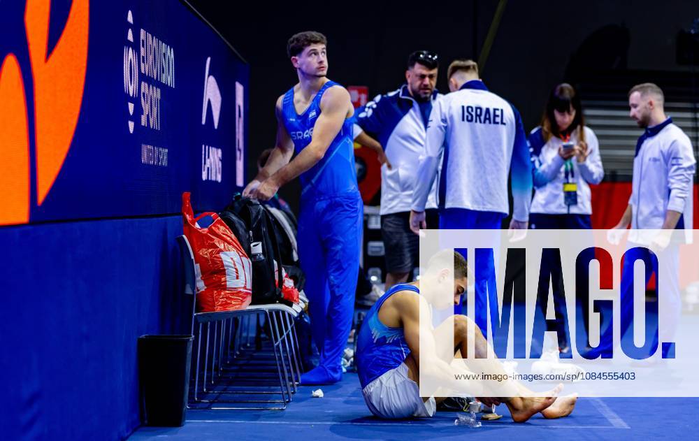 ROTTERDAM - The Israeli male gymnasts during podium training at the World Championships in Ahoy Rotterdam. IRIS VAN DEN BROEK ANP ANPxSportx IVx 572515311 originalFilename: 572515311