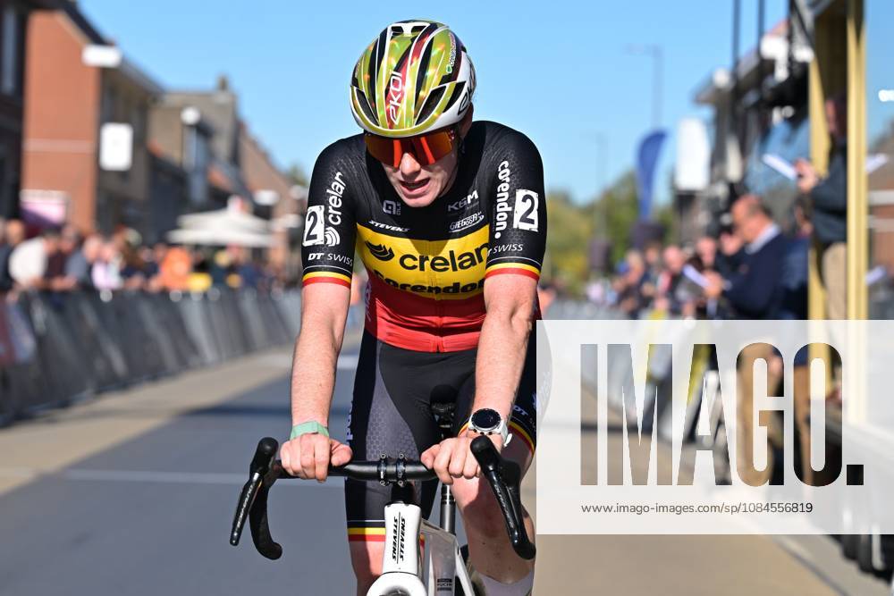 Belgium s Marion Norbert Riberolle crosses the finish line of the women elite race of the Kermiscross cyclocross cycling event, on Thursday 15 October 2026, in Ardooie. DAVIDxPINTENS x189891184x