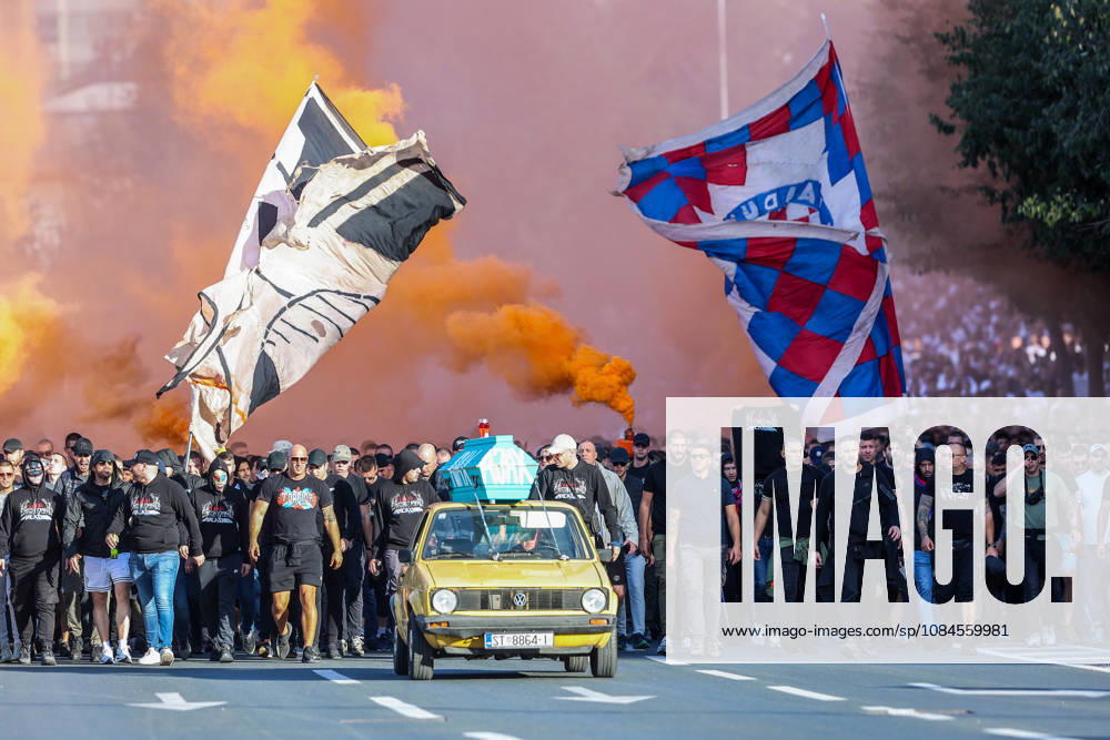 Corteo of Torcida, supporters of Hajduk Split Toricida, supporters of Hajduk Split, on their way to Poljud Stadium ahead of the UEFA Conference League match between HNK Hajduk Split and Ajax, in Split, Croatia, on October 15, 2026. IvanaxIvanovic PIXSELL