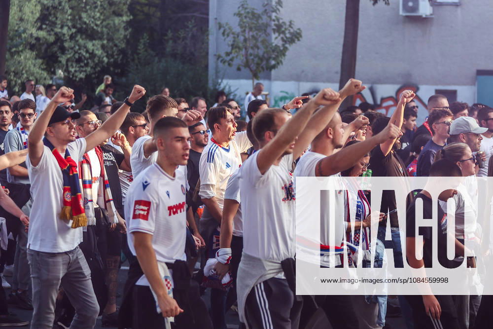 Corteo of Torcida, supporters of Hajduk Split Toricida, supporters of Hajduk Split, on their way to Poljud Stadium ahead of the UEFA Conference League match between HNK Hajduk Split and Ajax, in Split, Croatia, on October 15, 2026. IvanaxIvanovic PIXSELL