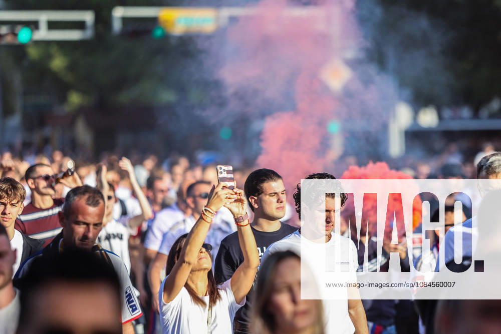 Corteo of Torcida, supporters of Hajduk Split Toricida, supporters of Hajduk Split, on their way to Poljud Stadium ahead of the UEFA Conference League match between HNK Hajduk Split and Ajax, in Split, Croatia, on October 15, 2026. IvanaxIvanovic PIXSELL