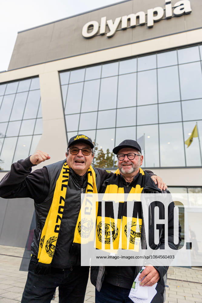 Mjällby fans ahead of the UEFA Conference League soccer match between Mjällby and Inter Club d Escaldes on October 15, 2026 in Helsingborg. Photo by Christoffer Borg Mattisson, BILDBYRÅN COP 261 CB0562 soccer football fotball UEFA Conference League Conference League Mjällby in BBENG soccer football fotball UEFA Conference League Conference League Mjällby in BBENG