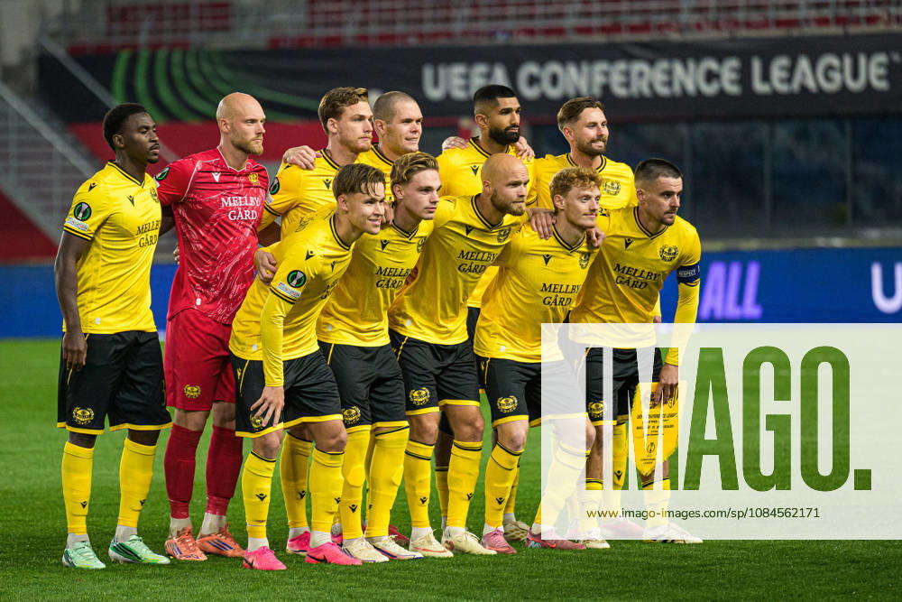 Mjällby players ahead of the UEFA Conference League soccer match between Mjällby and Inter Club d Escaldes on October 15, 2026 in Helsingborg. Photo by Christoffer Borg Mattisson, BILDBYRÅN COP 261 CB0562 soccer football fotball UEFA Conference League Conference League Mjällby in BBENG soccer football fotball UEFA Conference League Conference League Mjällby in BBENG