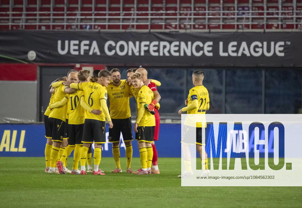 Happy faces in Mjällby during the UEFA Conference League match between Mjällby AIF and Inter Club d’Escaldes at Olympia in Helsingborg on Thursday, October 15, 2026 HELSINGBORG SWEDEN