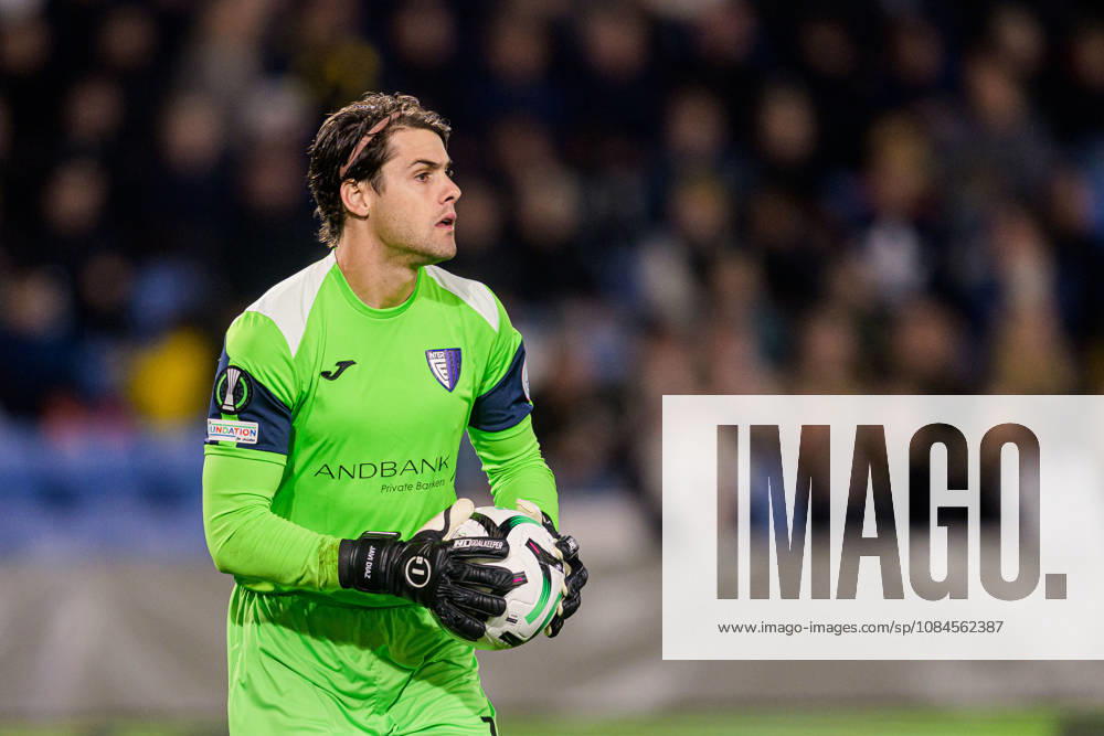 Goalkeeper Javi Diaz of Inter Club d Escaldes during the UEFA Conference League soccer match between Mjällby and Inter Club d Escaldes on October 15, 2026 in Helsingborg. Photo by Christoffer Borg Mattisson, BILDBYRÅN COP 261 CB0562 soccer football fotball UEFA Conference League Conference League Mjällby in bbeng soccer football fotball UEFA Conference League Conference League Mjällby in bbeng