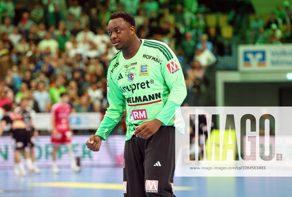 Opel Handball Bundesliga, HSG Wetzlar vs. HC Erlangen; Rubens Pierre celebrates; HC Erlangen vs. Wetzlar; Buderus Arena; Hesse, Germany; DE