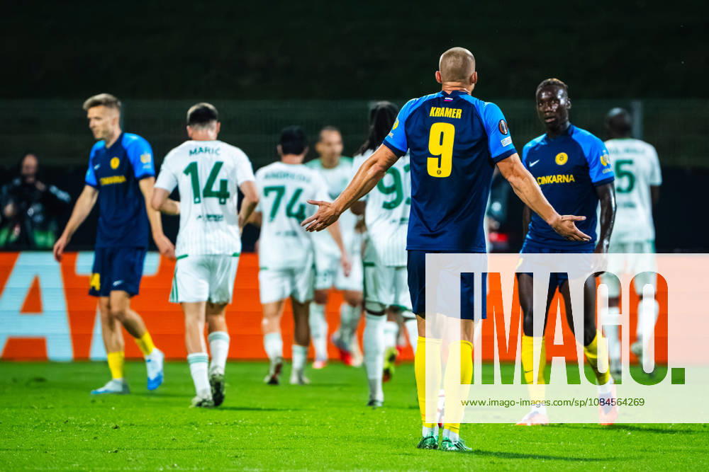 Team Omonia celebrate during the UEFA Europa League match between Celje (Slovenia) and Omonia (Cyprus) at Stadion Celje, Celje on October 15, 2026 in Celje, Slovenia. (Photo by Andraz Corel Sports Press Photo).