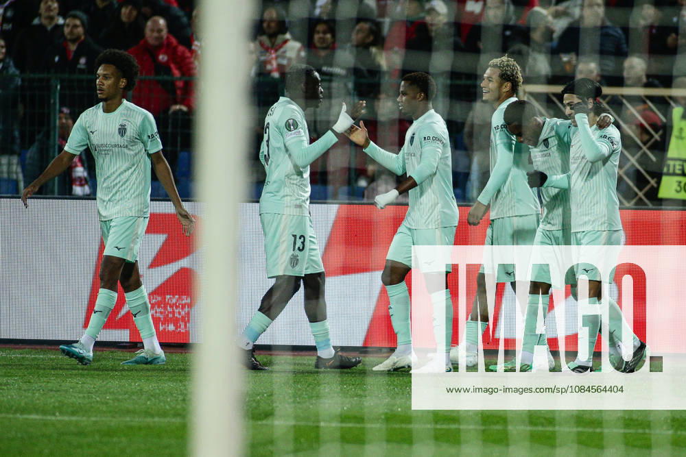 IPA89724663 - Monaco s players celebrate after scoring during the UEFA Conference League match between PFC CSKA and AS Monaco at Vasil Levski National Stadium in Sofia, Bulgaria, on October 15, 2026