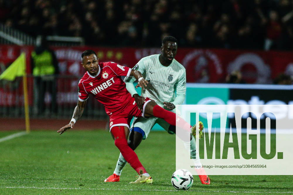 IPA89725285 - Monaco s Jordan Teze in action against CSKA s Leo Pereira during the UEFA Conference League match between PFC CSKA and AS Monaco at Vasil Levski National Stadium in Sofia, Bulgaria, on October 15, 2026