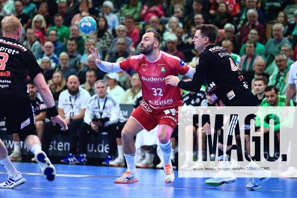 Nikolaj Laesoe (HSG Wetzlar) goes head-to-head with Christoph Steinert (HC Erlangen), 44 GER, HSG Wetzlar vs. HC Erlangen, Handball, Opel Handball Bundesliga, Matchday 9, 2026–2027 Season, October 15, 2026, GER, HSG Wetzlar vs. HC Erlangen, Handball, Opel Handball Bundesliga, Matchday 9, 2026–2027 season, October 15, 2026, Wetzlar