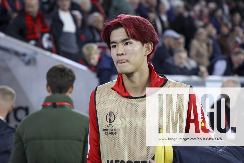 Keisuke Goto, SC Freiburg, 42 minutes before kickoff, Germany, soccer, UEFA Conference League, Matchday 1, 2026–2027, SC Freiburg vs. FK Jablonec, October 15, 2026, Freiburg im Breisgau, Wolfswinkel Stadium, Germany
